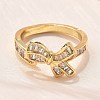 Brass Micro Pave Clear Cubic Zirconia Finger Rings RJEW-C120-27A-G-4