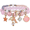 1Bag Plastic & Glass Beaded Stretch Bracelets BJEW-PA0001-10A-1