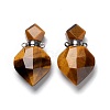 Natural Tiger Eye Perfume Bottle Pendants G-D058-11P-05-1