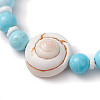 Summer Beach Natural Shiva Eye Shell Bead Bracelets X-BJEW-JB10313-03-4