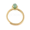 Double Pointed Hexagonal Prism Natural Mixed Stone Adjustable Rings for Women RJEW-G327-01G-4