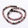 Natural Rhodonite Round Bead Strands G-N0120-17-6mm-2