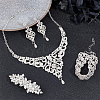 GOMAKERER Crystal Rhinestone Wedding Jewelry Set SJEW-GO0001-02-4