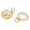 Brass Micro Pave Clear Cubic Zirconia Pendants CU-CBAB0CF-17G-2