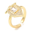 Cubic Zirconia Wide Open Cuff Ring RJEW-A018-01G-3