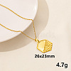 304 Stainless Steel Hexagon Pendant Necklaces SS2971-8-1