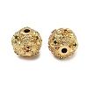Brass Micro Pave Cubic Zirconia Beads KK-D224-11G-1