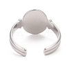 Non-Tarnish 304 Stainless Steel Oval Watch Shape Open Cuff Ring for Women RJEW-C025-04P-2