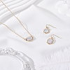 Hexagon Alloy Resin Pendant Necklaces and Dangle Earrings Sets for Women SJEW-LP0001-52B-3