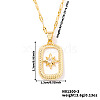 Shiny Brass Clear Cubic Zirconia Star Rectangle Pendant Dapped Chain Necklaces for Fashionable and Elegant Look TV6156-1-1