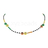 Resin and Glass Seed Bead Necklaces NJEW-MZ00028-1