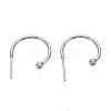304 Stainless Steel C-shaped Hoop Circle Ball Stud Earrings X-STAS-K204-04P-1