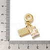 Brass Enamel European Dangle Charms KK-R002-22G-02-3