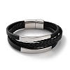 Braided Microfiber Leather Multi-strand Bracelets for Men BJEW-Z081-02P-4