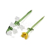 Handmade Lampwork Birthday Flower & Vase Set for Tabletop Display LAMP-D007-002E-3