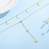 Stainless Steel Star and Smile Face Double Layer Women's Necklace FJ4428-3