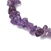 2Pcs 2 Style Natural Rose Quartz & Amethyst Chips Beaded Stretch Bracelets Set BJEW-JB11088-4