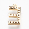 Brass Letter Pendants KK-P150-03G-E-2