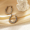 Stainless Steel Thick Twist Hoop Earrings BA3365-2-1