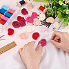 Fingerinspire 18Pcs 6 Colors Heart Handmade Crochet Cotton Appliques AJEW-FG0002-47-3