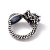 Dragon Head Natural Kyanite Cuff Rings RJEW-G273-03AS-04-3