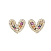 Brass Micro Pave Cubic Zirconia Stud Earrings for Women EJEW-F352-04G-2