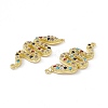 Brass Micro Pave Cubic Zirconia 2-Loop Pendants KK-E068-VC085-3