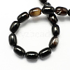 Barrel Shaped Gemstone Dyed Natural Black Agate Stone Beads Strands G-S114-07-2