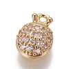 Brass Cubic Zirconia Charms ZIRC-O029-07G-1