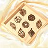 16Pcs 8 Styles Natural Wood Pendants WOOD-CJ0001-71-8