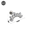 G23 Titanium with Clear Cubic Zirconia Threadless Labrets WG006A0-01-1