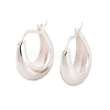 925 Sterling Silver Chunky Crescent Moon Hoop Earrings for Women EJEW-P273-01S-1