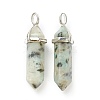 Natural Sesame Jasper Pointed Pendants X-G-M378-01P-A11-2