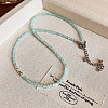 Natural Amazonite Round Beaded Necklaces for Women PB7949-1-2