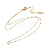 Ion Plating(IP) 304 Stainless Steel Cubic Zirconia Flat Round Pendant Cable Chain Necklaces NJEW-P320-16G-01-4