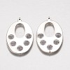 Iron Rhinestone Pendants IFIN-K025-05P-1