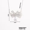 Fashionable Brass Rhinestone Bowknot & Teardrop Pendant Necklaces for Women LC1113-1