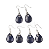 Natutal Dyed Lapis Lazuli Dangle Earrings EJEW-F343-A09-1