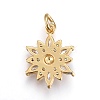 Brass Micro Pave Cubic Zirconia Pendants ZIRC-F091-02-G-3