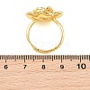 Flower Brass Micro Pave Cubic Zirconia & Enamel Cuff Ring Settings KK-CBAC351-06G-04-3