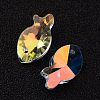 Fish Faceted K9 Glass Pendants EGLA-O006-06-2