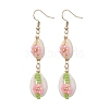 Cowrie Shell Flower Dangle Earrings EJEW-MZ00250-01-1