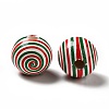 Christmas Theme Printed Natural Wooden Beads WOOD-L020-A06-3