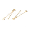 Brass Cable Chain Extenders with Flat Round Charm KK-I702-48G-2