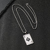 304 Stainless Steel Enamel Black Ace of Spades Playing Card Pendant Necklaces WG24A40-01-1