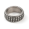 Steampunk Style 304 Stainless Steel Wide Band Rings RJEW-R316-01AS-B-2