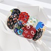 Handmade Millefiori Lampwork Beaded Stretch Bracelets for Men Women BJEW-G738-01B-15-3