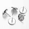 Flat Round 304 Stainless Steel Stud Earring Settings STAS-M227-10mm-1