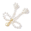 Bowknot Shell Pearl Beaded Pendant Decoration HJEW-TA00297-4