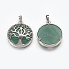 Natural Green Aventurine Pendants G-E449-C04-2